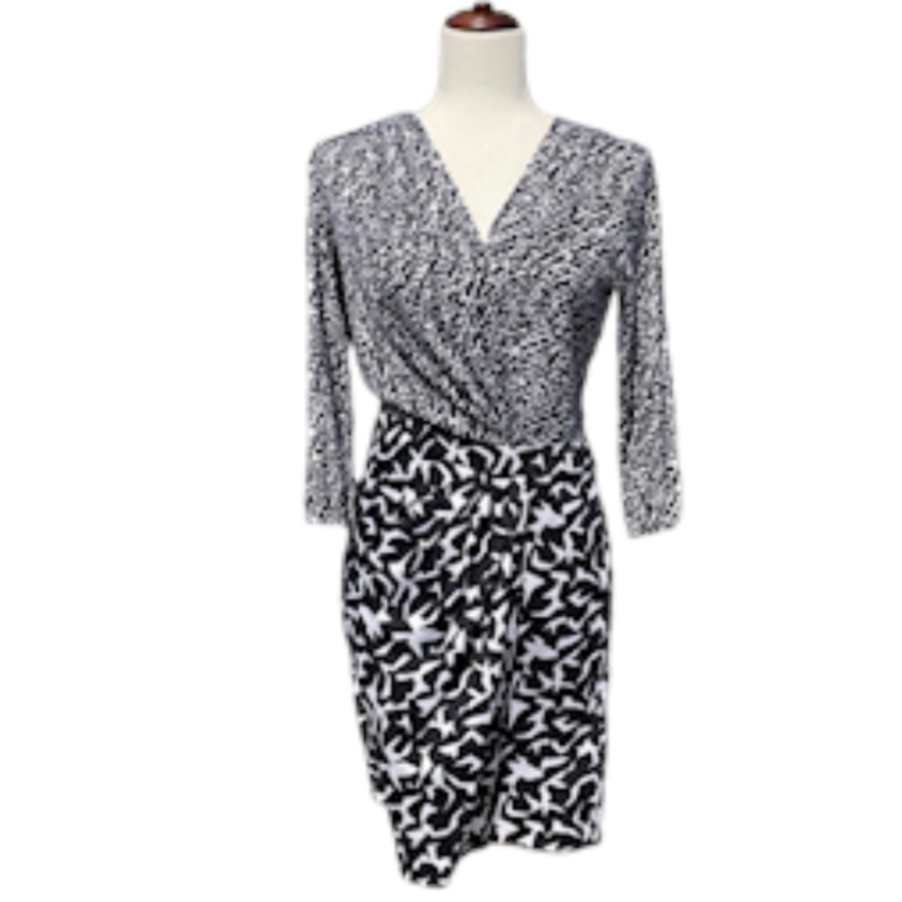 Diane Von Furstenberg Melodi Silk Jersey Surplice Neck Dress